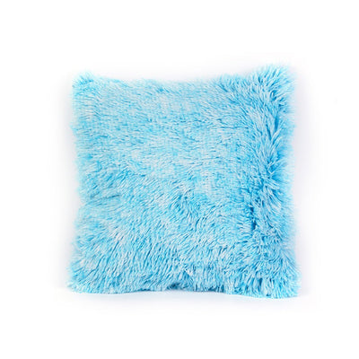 Cojín de pelo largo marrón de 45x45 cm para sofá - Sweet Home