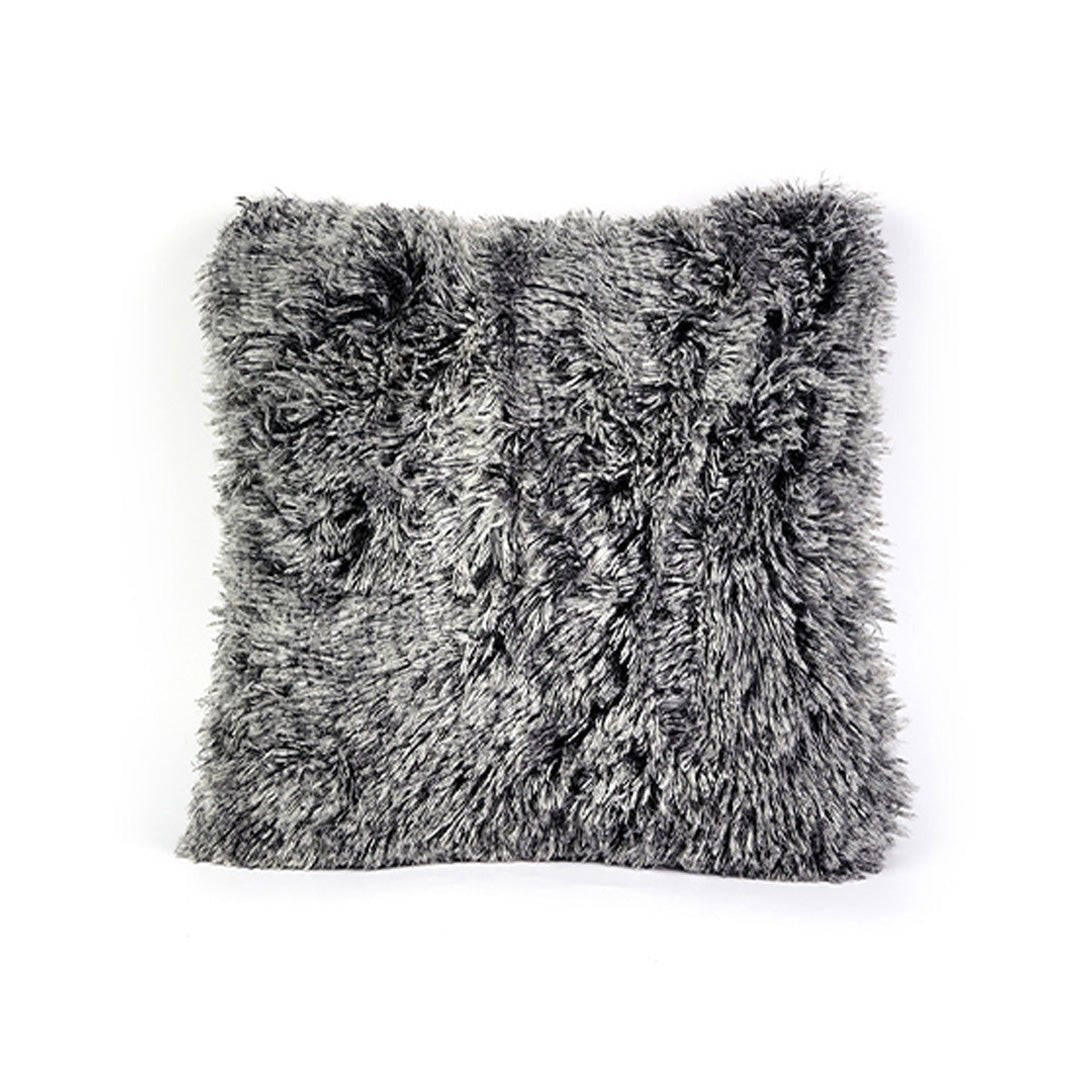 Cojín de pelo largo marrón de 45x45 cm para sofá - Sweet Home
