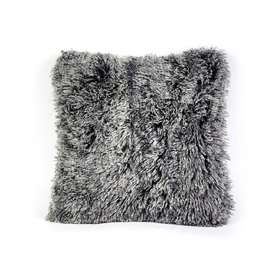 Cojín de pelo largo marrón de 45x45 cm para sofá - Sweet Home