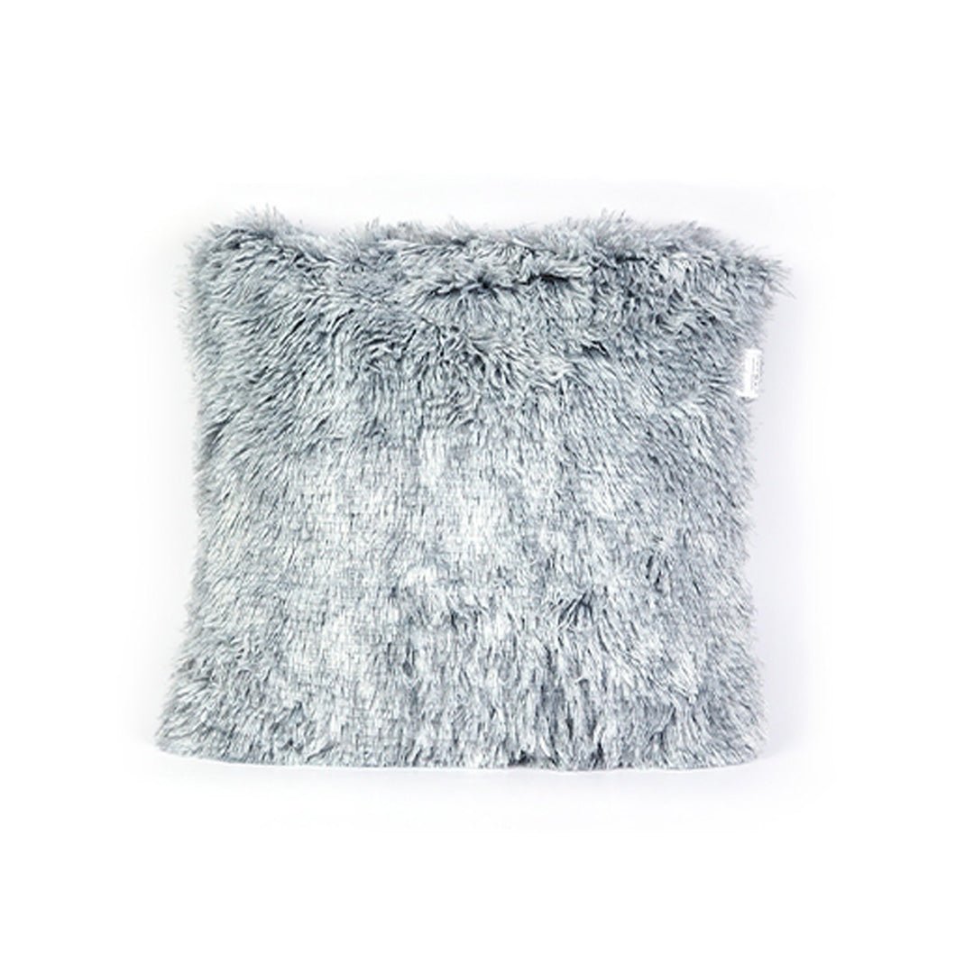 Cojín de pelo largo marrón de 45x45 cm para sofá - Sweet Home