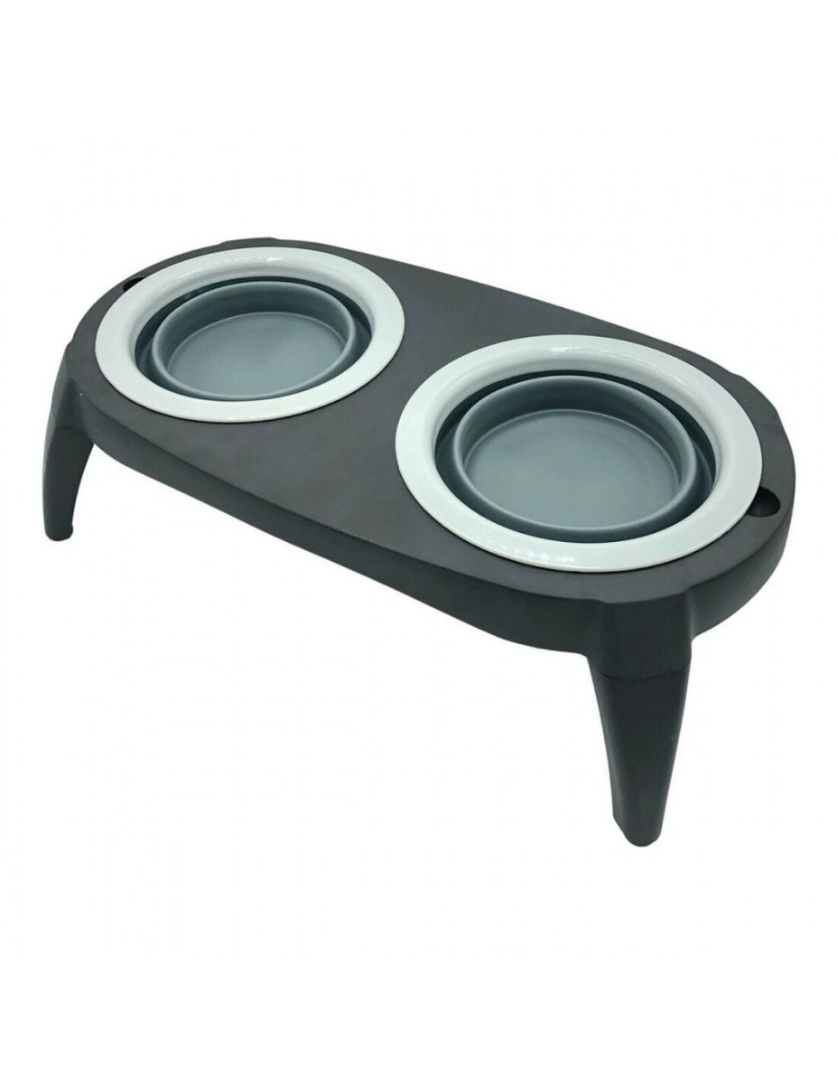 Comedero Para Mascotas Gris Silicona - Sweet Home