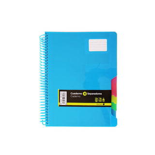 Cuaderno Azul A4 160 Hojas 4 Separadores 4 Portadas - Sweet Home
