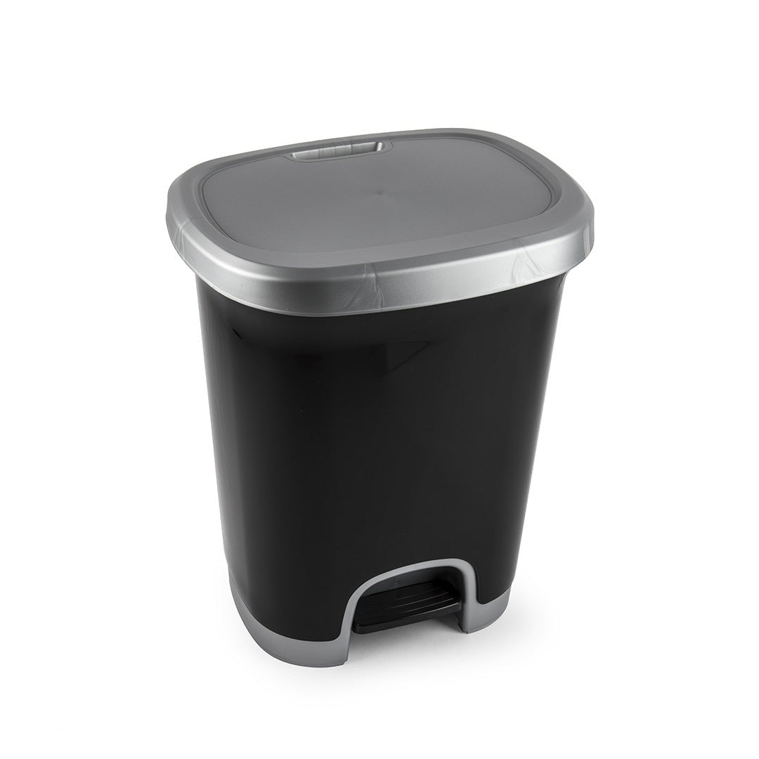 Cubo de basura con pedal 27 L Negro - Sweet Home