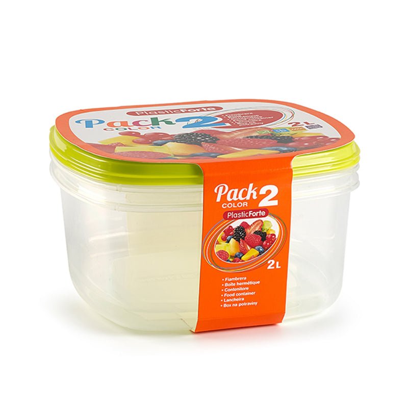 Fiambrera Plastic Forte Transparente 2 Unidades - Sweet Home
