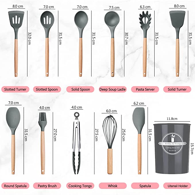 Juego de 12 Utensilios de Cocina - Sweet Home