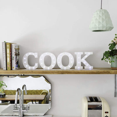 Letra de Madera Blanca con Luces LED - Sweet Home