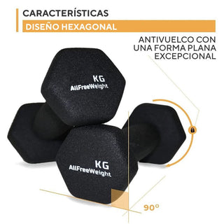 Mancuernas de Neopreno Hexagonales Antideslizantes 1.5 Kg - Sweet Home