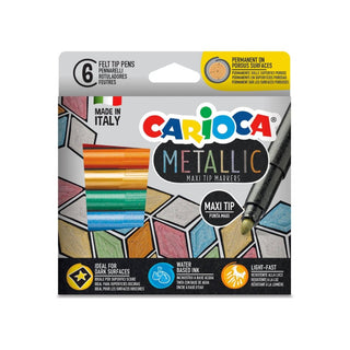 Marcador Carioca Metallic Maxi Multicolor (6 Und) - Sweet Home