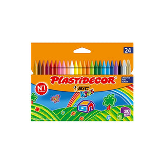 Pack de 24 Ceras Plásticas Colorear Kids Plastidecor BIC - Sweet Home