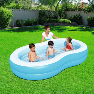Piscina Inflable Familiar 2 Anillos Inflables Fondo Mar 262x157x46 - Sweet Home