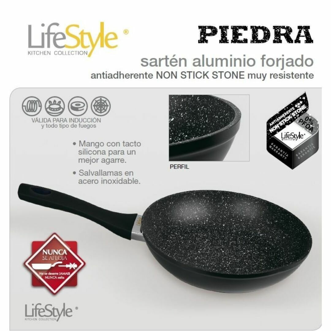 Sartén Aluminio Forjado Antiadherente Piedra 26cm - Sweet Home