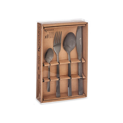 Set Cubiertos 8pcs Negro - Sweet Home
