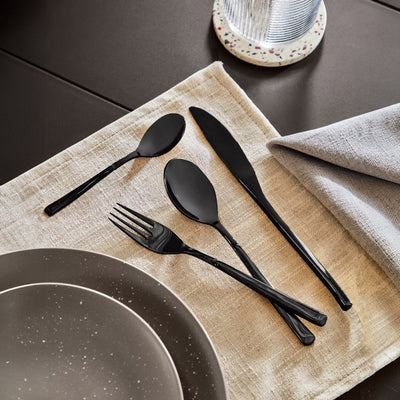Set Cubiertos 8pcs Negro - Sweet Home
