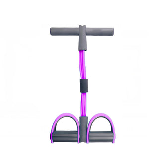 Tensor con pedal verde de 4 tubos para ejercicios de resistencia en casa - Sweet Home
