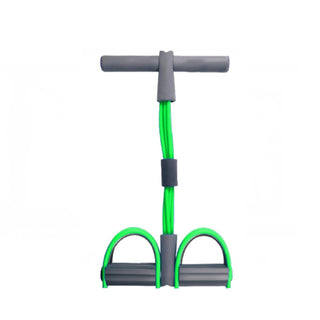Tensor con pedal verde de 4 tubos para ejercicios de resistencia en casa - Sweet Home