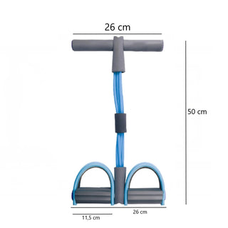 Tensor con pedal verde de 4 tubos para ejercicios de resistencia en casa - Sweet Home