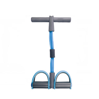 Tensor con pedal verde de 4 tubos para ejercicios de resistencia en casa