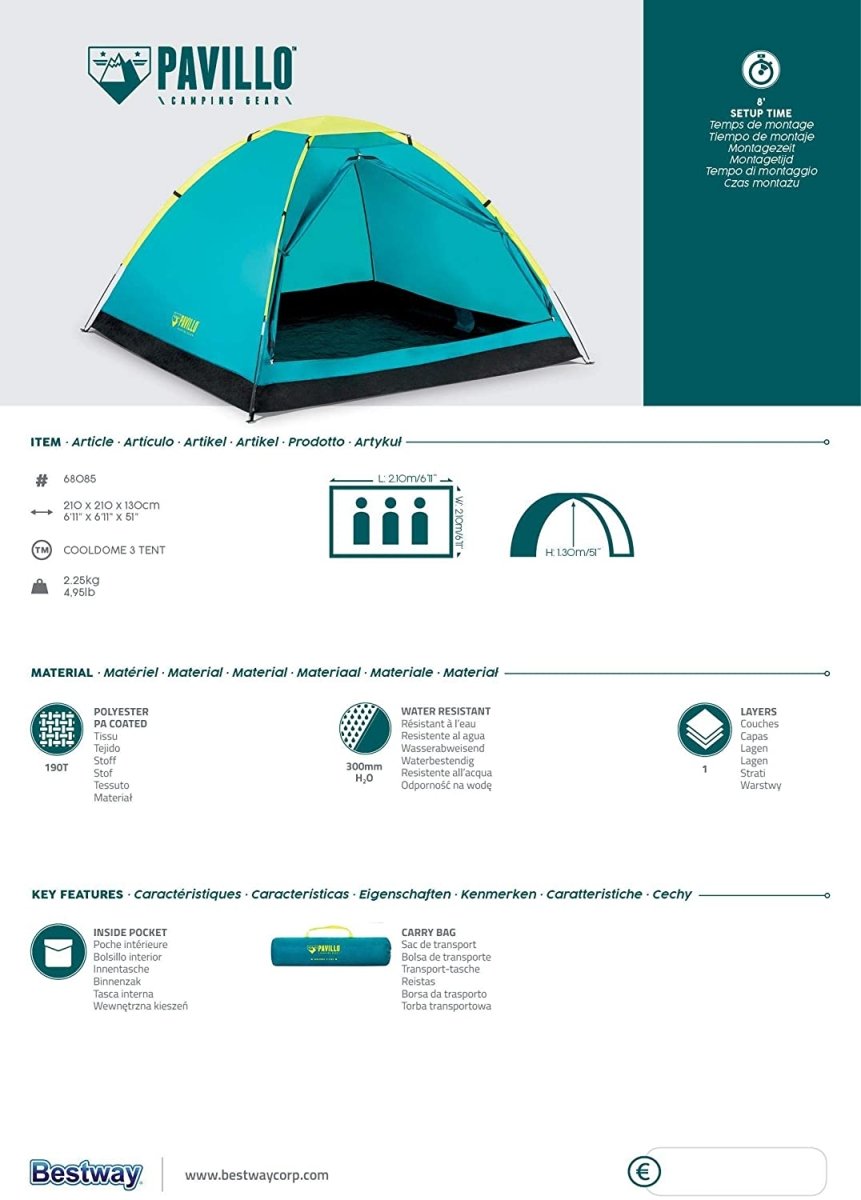 Tienda de Campaña Plegable 3 Personas - Sweet Home
