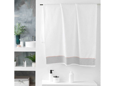 Toalla Baño 90 x 150 cm Felpa Lisa Jacquard Blanca - Sweet Home