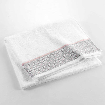 Toalla Baño 90 x 150 cm Felpa Lisa Jacquard Blanca - Sweet Home