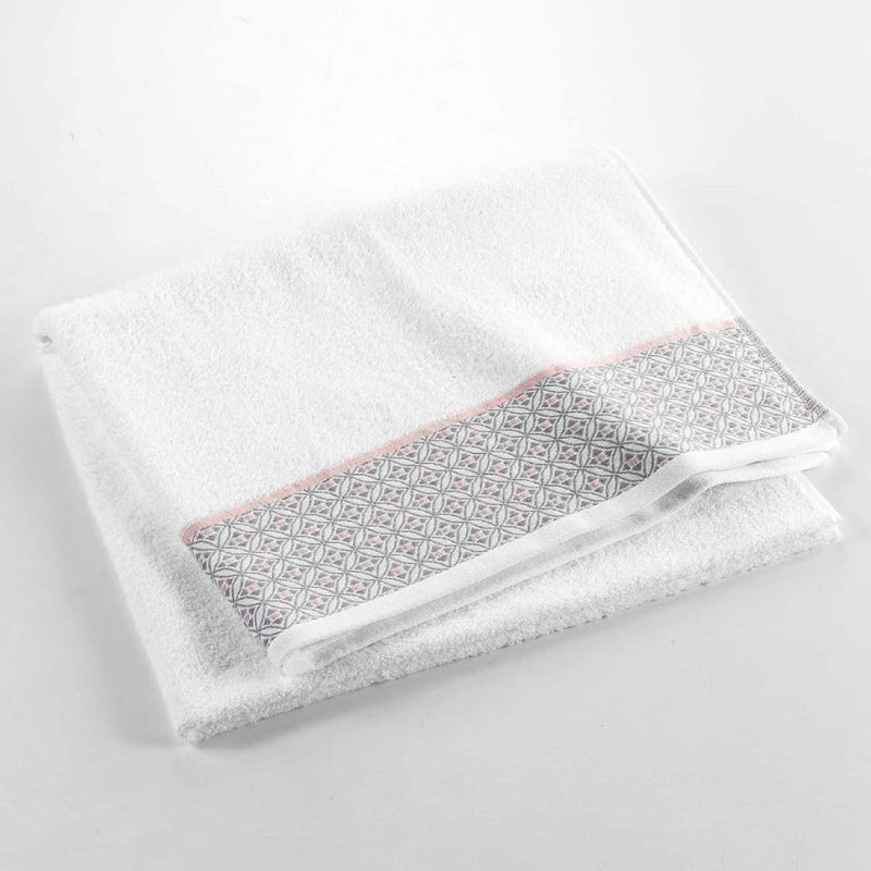 Toalla Baño 90 x 150 cm Felpa Lisa Jacquard Blanca - Sweet Home