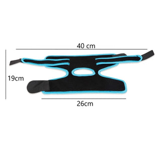 Tobillera estabilizadora de color negro y azul con cierres de velcro para prevención de lesiones deportivas. - Sweet Home